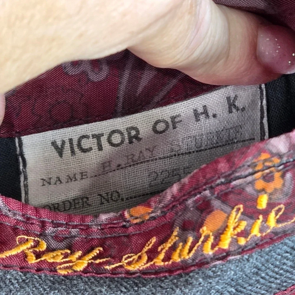 Victor of Hong Kong Blazer Mens 46 Grey Excellent Wool Paisley Lining Vintage
